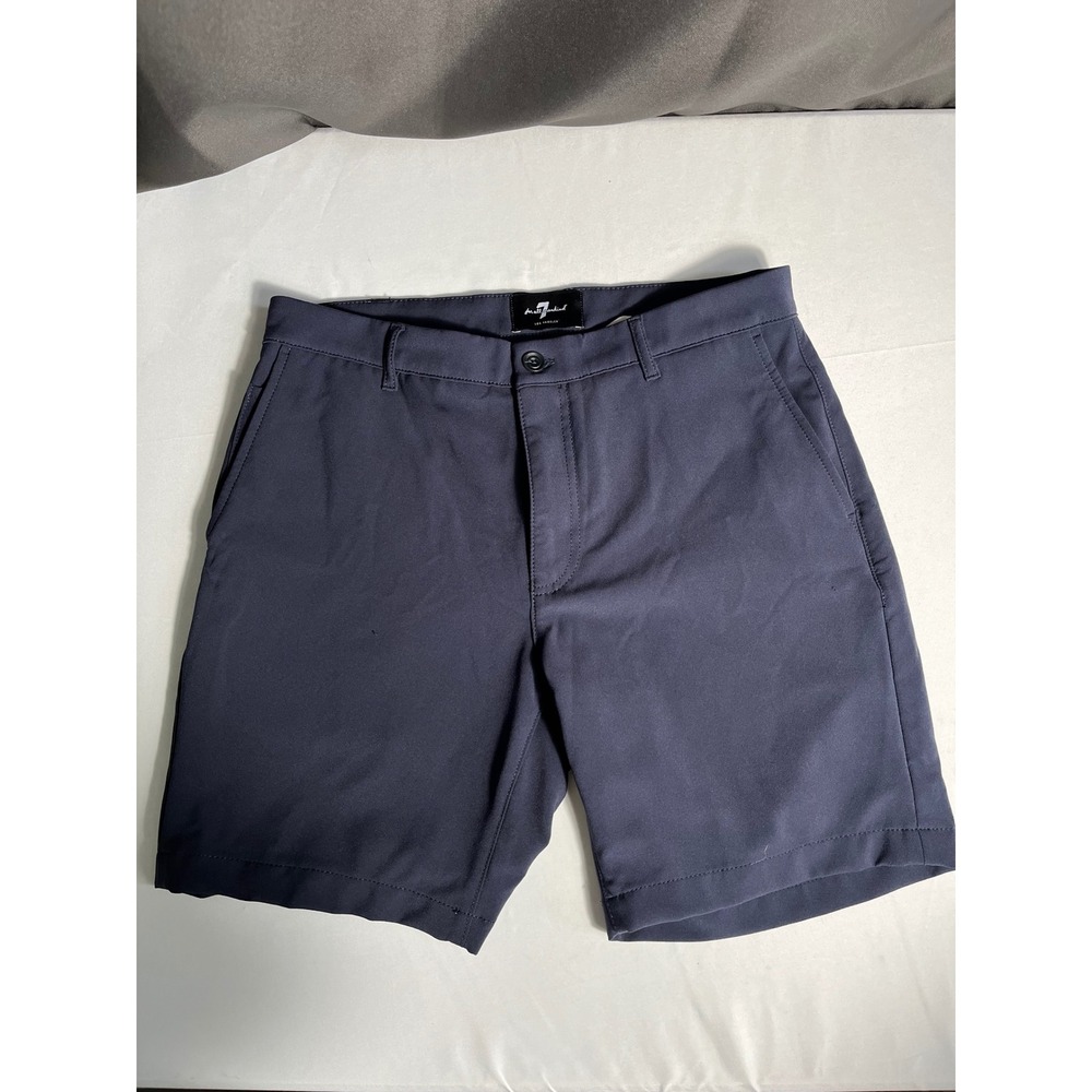 7 For All Mankind Mens Tech Short Navy Blue Performance Golf Shorts Size 32